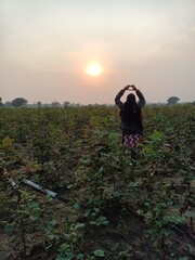 Fototapeta premium Person in farm