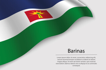 Obraz premium Wave flag of Barinas is a state of Venezuela
