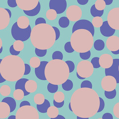 Vector colourful dots mint green seamless pattern