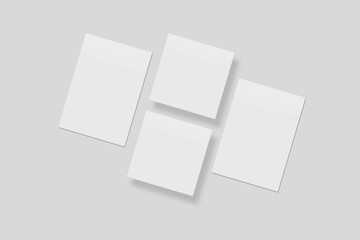 Blank paper for mockup. 3D Render.	