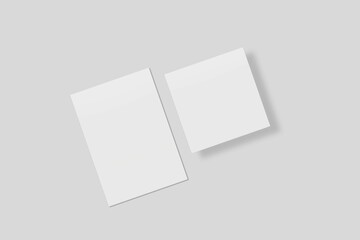 Blank paper for mockup. 3D Render.	