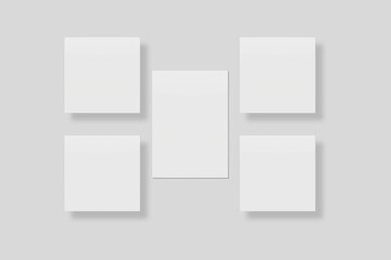 Blank paper for mockup. 3D Render.	