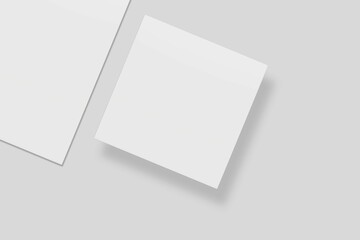 Blank paper for mockup. 3D Render.	