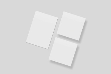 Blank paper for mockup. 3D Render.	