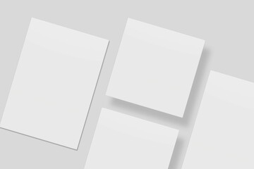 Blank paper for mockup. 3D Render.	