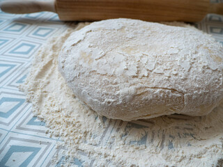 the process of making buns. Raw dough.