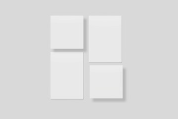 Blank paper for mockup. 3D Render.	