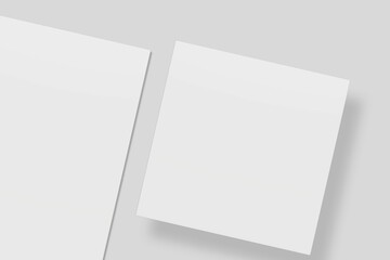 Blank paper for mockup. 3D Render.	
