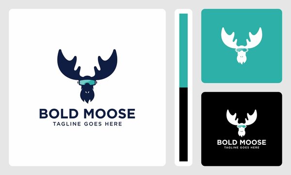 moose head logo with glasses