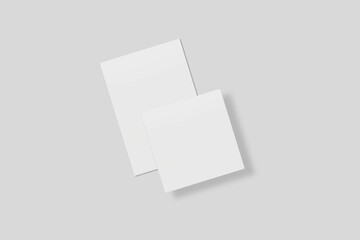 Blank paper for mockup. 3D Render.	