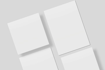 Blank paper for mockup. 3D Render.	
