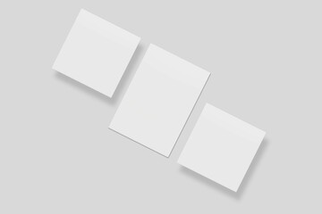 Blank paper for mockup. 3D Render.	