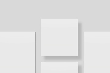 Blank paper for mockup. 3D Render.	