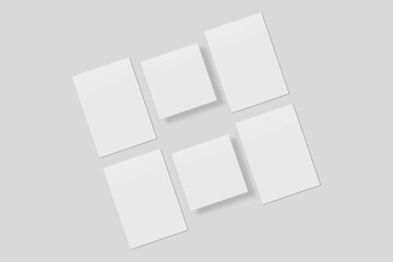 Blank paper for mockup. 3D Render.	