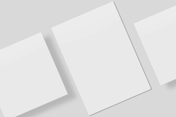 Blank paper for mockup. 3D Render.	
