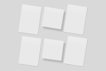 Blank paper for mockup. 3D Render.	