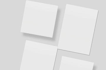 Blank paper for mockup. 3D Render.	