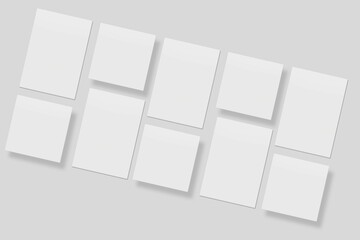 Blank paper for mockup. 3D Render.	