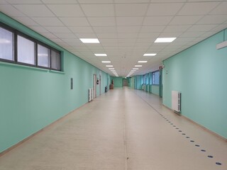 empty and clean modern hospital corridor