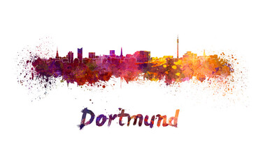 Dortmund skyline in watercolor