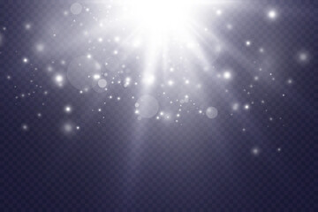 Glow light effect. Star burst with sparkles.Sun.