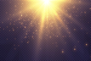 Glow light effect. Star burst with sparkles.Sun.