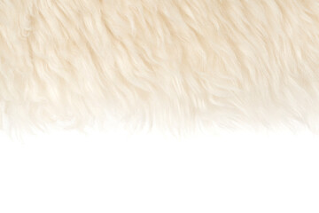 White fluffy wool texture isolated white background. natural fur texture. close-up for designers