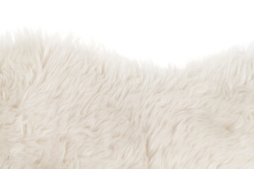 White fluffy wool texture isolated white background. natural fur texture. close-up for designers