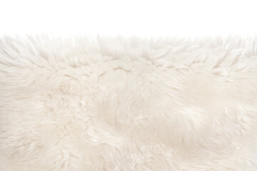 White fluffy wool texture isolated white background. natural fur texture. close-up for designers