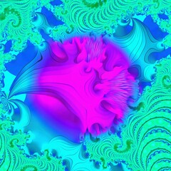 Fototapeta na wymiar 3d fractal illustration. Abstract fractal in bright and colorful color. Fractal abstract forms.