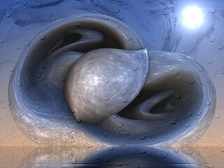 3d fractal illustration. Abstract fractal in bright and colorful color. Fractal abstract forms.