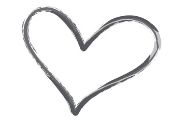 Heart contour vector. Black hand drawn love icon isolated. Paint brush stroke heart icon. Hand drawn vector for love logo, heart symbol, doodle icon and Valentine's day. Painted grunge vector shape