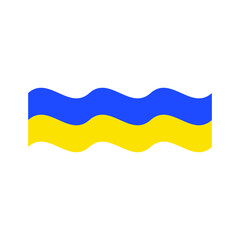 Ukraine wave flag icon vector  isolated