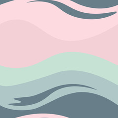 Mably Waves Pastel vector seamless pattern. Pink, teal, grey colors