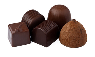 Chocolate candies sweets isolated on a white background