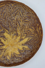 Sweet homemade pie isolated on white background