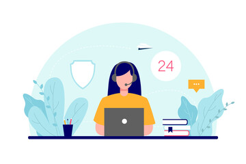 Online consultation. Online customer support concept. Background picture for website design, magazines, advertising. illustration.