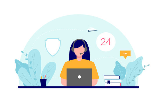 Online consultation. Online customer support concept. Background picture for website design, magazines, advertising. illustration.