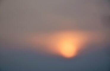 blurry cloud spreading on sunset twilight sky in evening