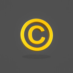 Copyright Symbol on Dark Gray Background