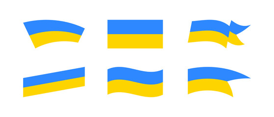 Ukraine flag icon set. Vector  isolated