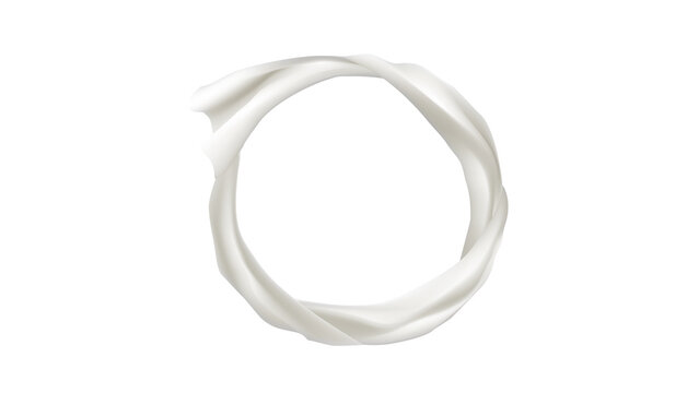 柔らかいホワイトの布、円形の輪、リング、切り抜き画像