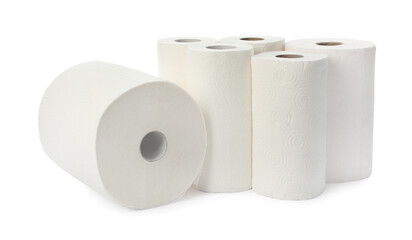 Rolls of paper towels isolated on white