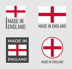 made in England icon set, made in England product labels