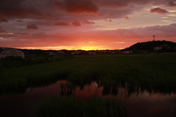 sunrise over the river