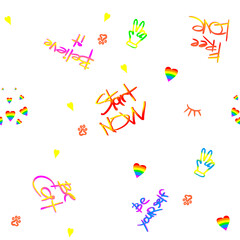 love lettering pattern on a white background