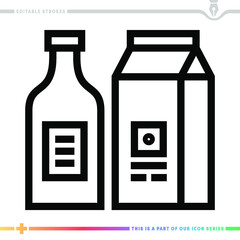 Line icon for supermarket shopping illustrations with editable strokes. This vector graphic has customizable stroke width.
