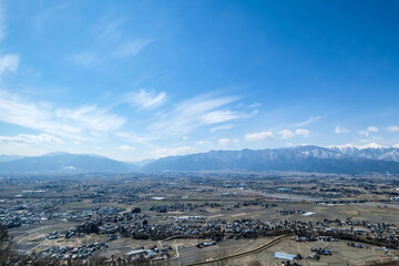 長野県松本市のアルプス公園からの眺め