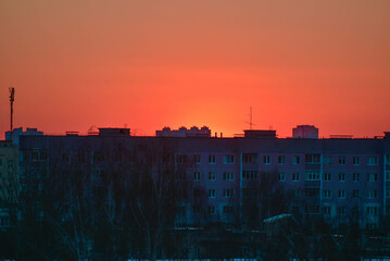 Fototapeta premium sunset over the city