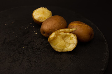 Bright potatoes on a plate